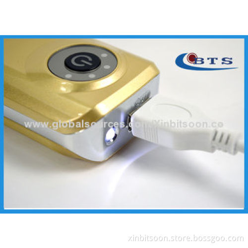 Slim Mobile Power Bank with 4,400mAh Capacity Lithium Battery